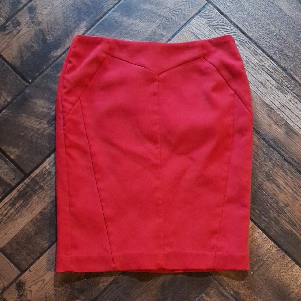 Worthington Red Knee-Length Pencil Skirt for Work
